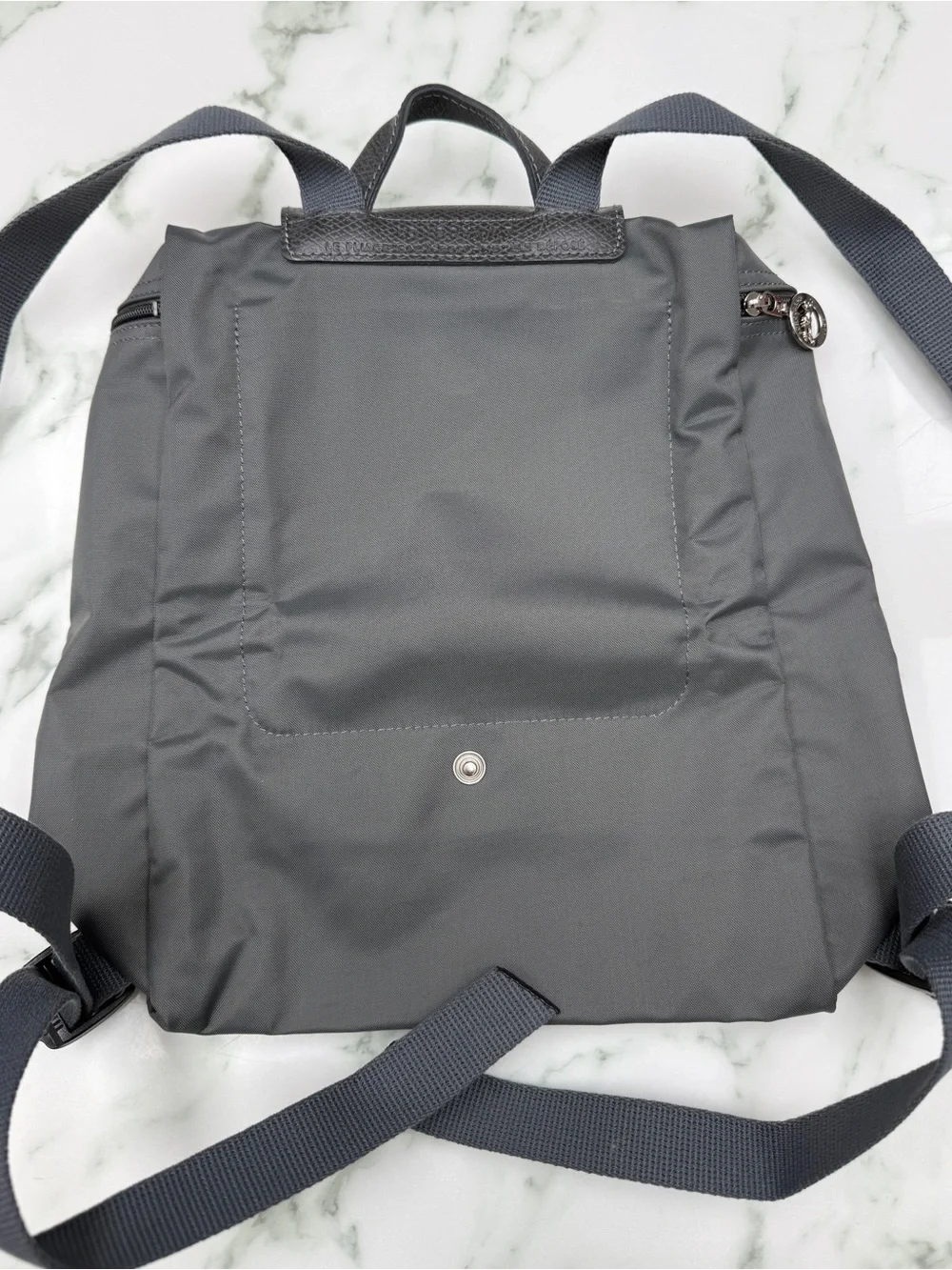 Longchamp Le Pliage “Green” Nylon Backpack – Graphite Gray (NWOT)